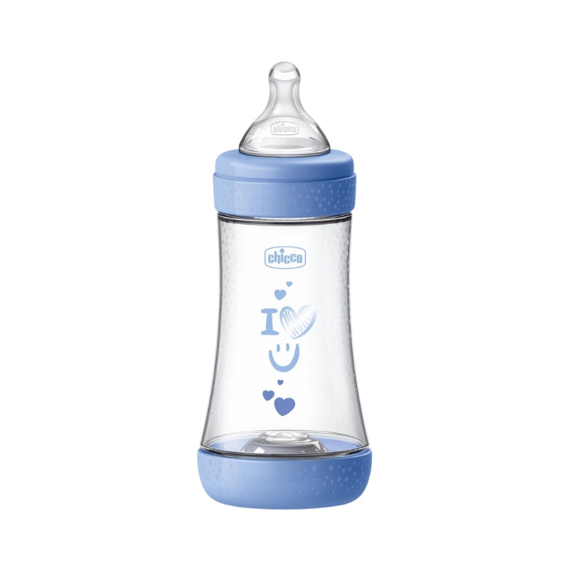 Chicco 5 Perfect Intui-Flow Bottle Medium Flow 240Ml 2M+ Blue