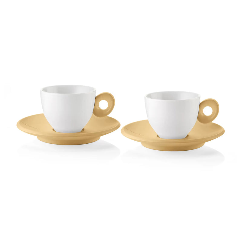 Guzzini Espresso Cups With Saucer White Set of 2 Pieces