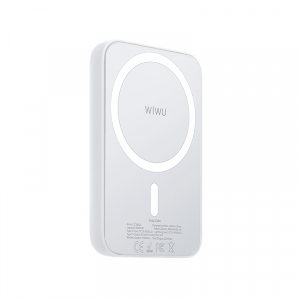 WiWU Snap Cube Magnetic Charging 5000mAh Power Bank White
