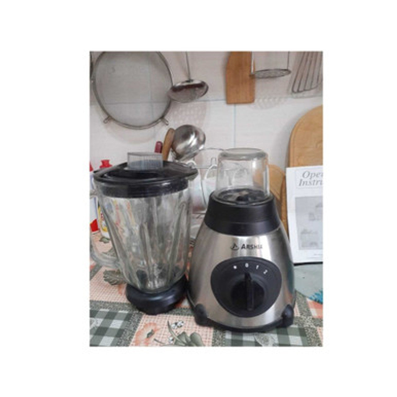 Arshia 2 in 1 Blender with coffee grinder Silver