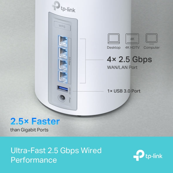 TP-Link Deco BE65(3-pack) Whole Home Mesh WiFi 7 (Tri-Band)