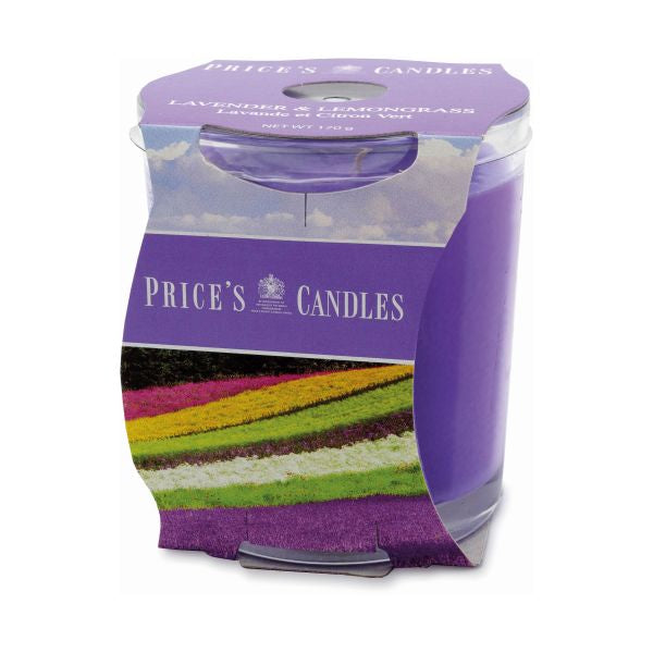 Prices Boxed Candle Jar 170g Burning time 45H Lavender & Lemongrass
