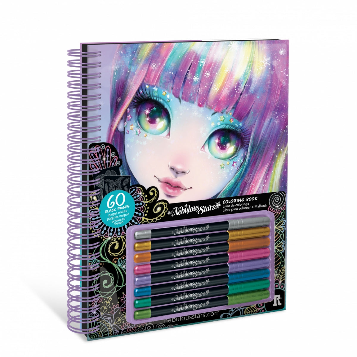 Nebulous Star Black Pages Coloring Book - Isadora