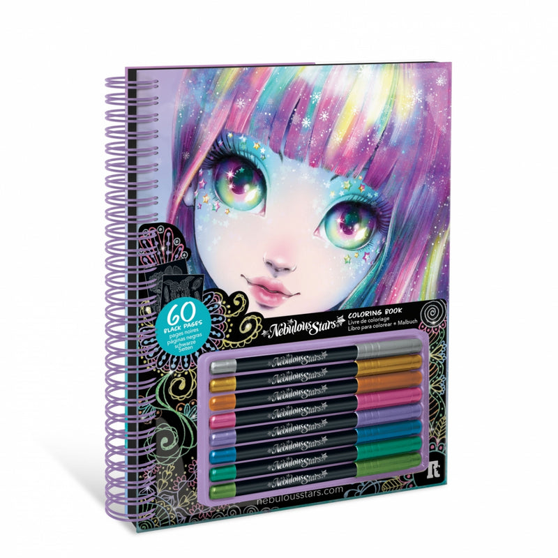 Nebulous Star Black Pages Coloring Book - Isadora