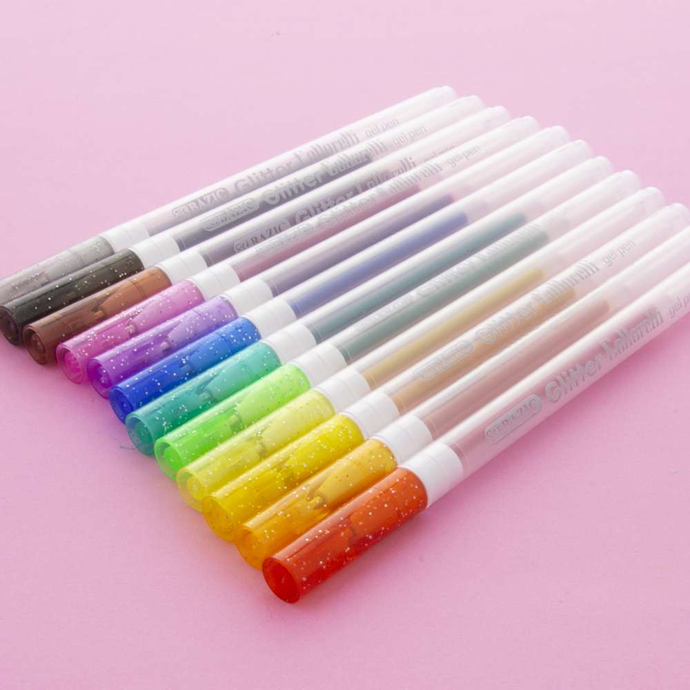 Bazic 12 Glitter Color Collorelli Gel Pen