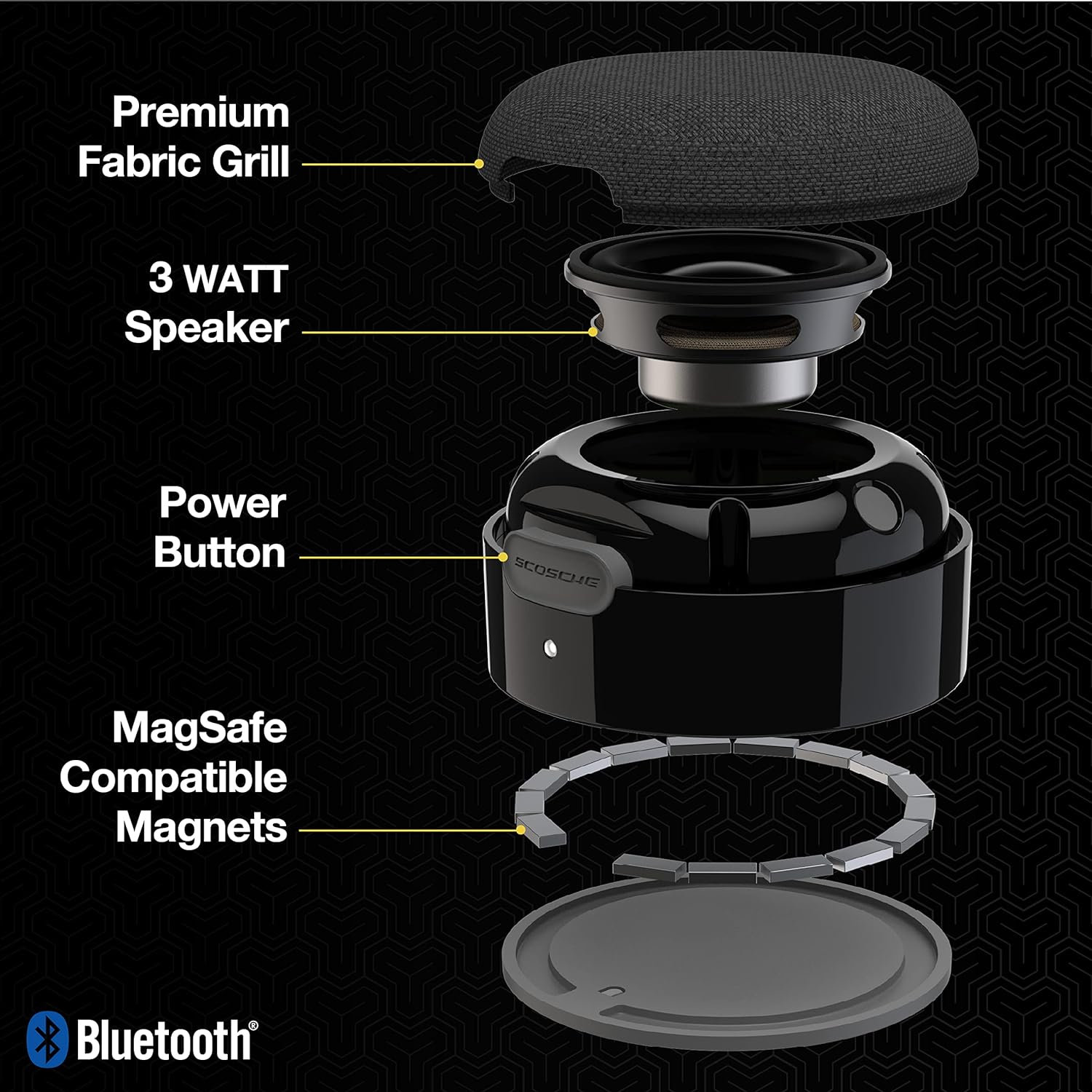 Scosche Portable Magsafe Wireless Speaker Black