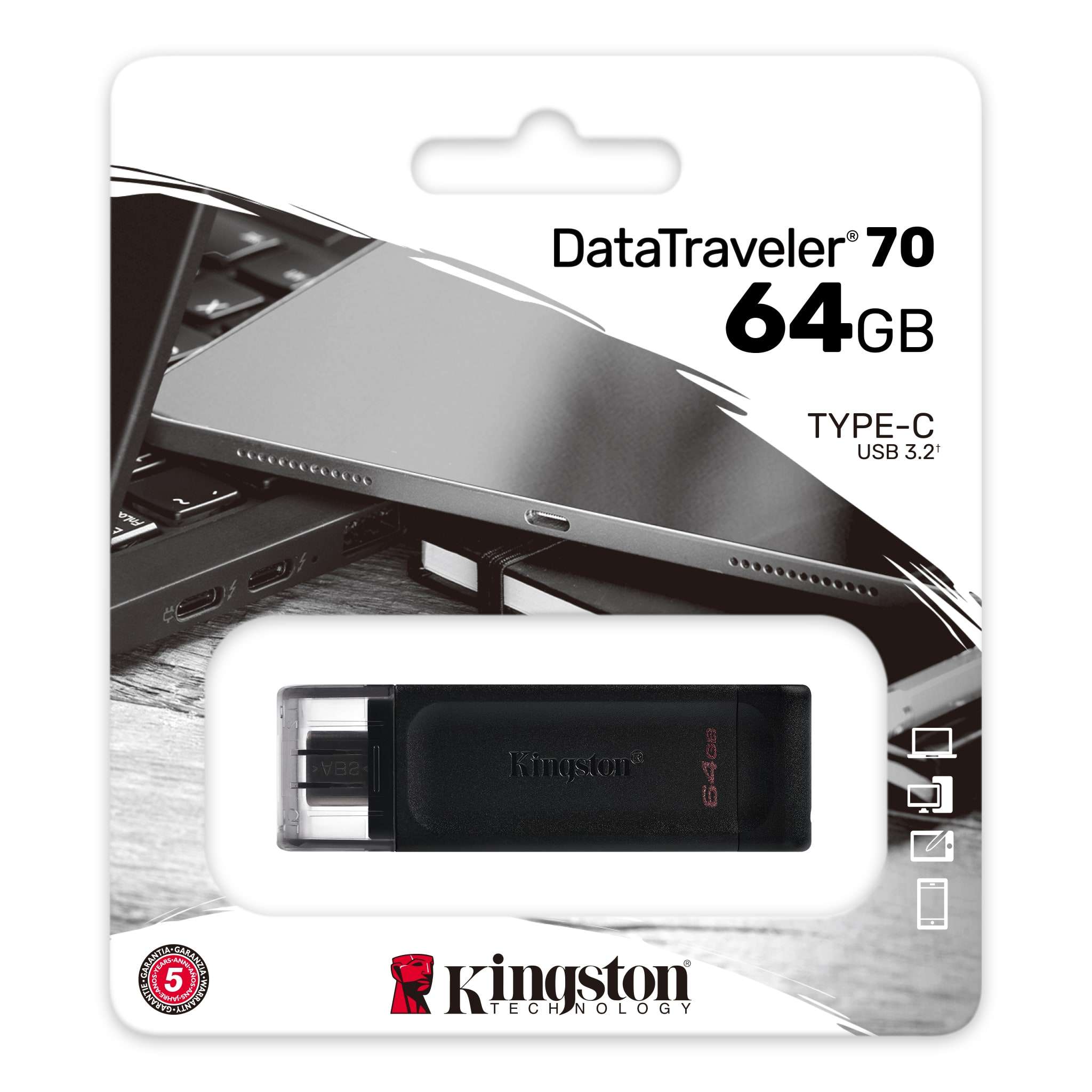 KINGSTONE 64GB USB-C 3.2 Gen 1 DataTraveler 70