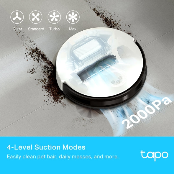 Tapo RV10 Plus Robot Vacuum & Mop Smart AutoEmpty Dock 0.35L