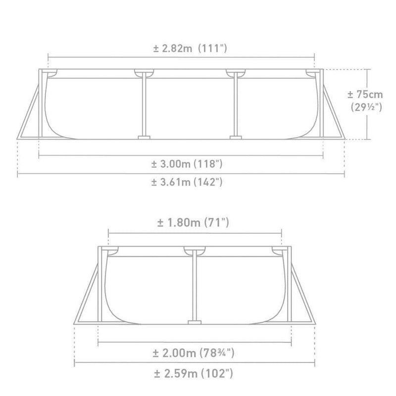 Intex 300M X 200M X 0.73M Rectangular Frame Pool Set