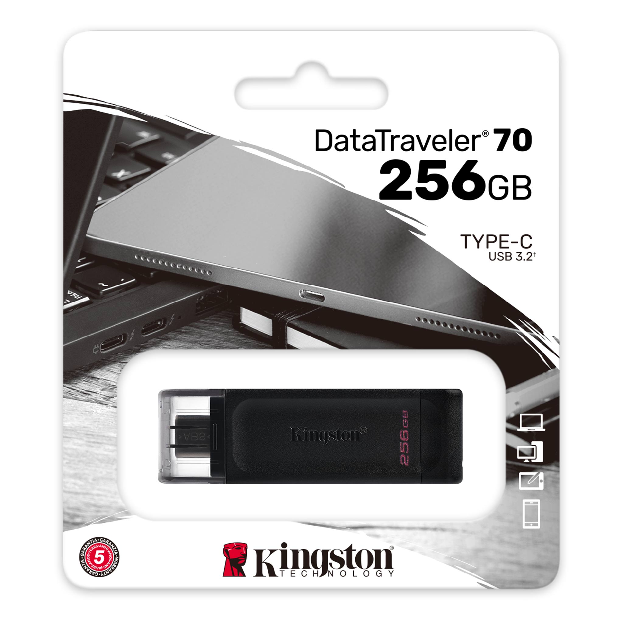 KINGSTONE 256GB USB-C 3.2 Gen 1 DataTraveler 70