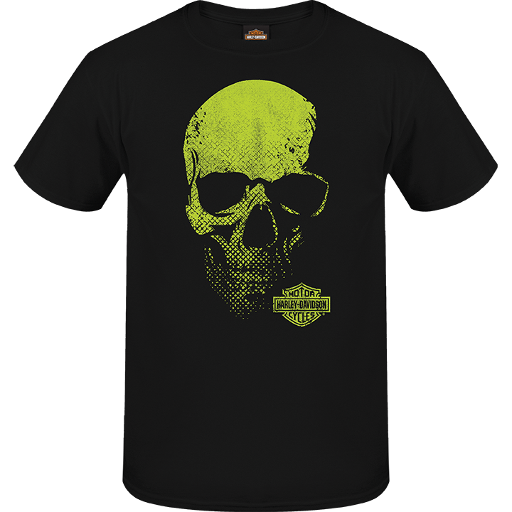 Harley Davidson T-Shirt Hi Viz Skull Adt T Small