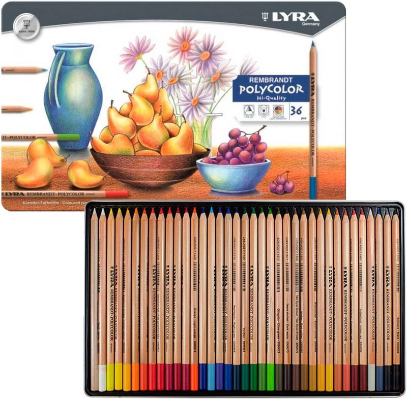 Lyra Metal Case Rembrandt Polycolor 36 Ass. Coloured Pencils