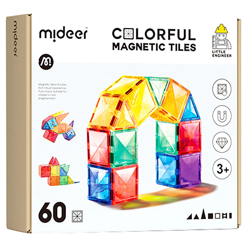 Mideer - Colorful Magnetic Tiles 60Pcs