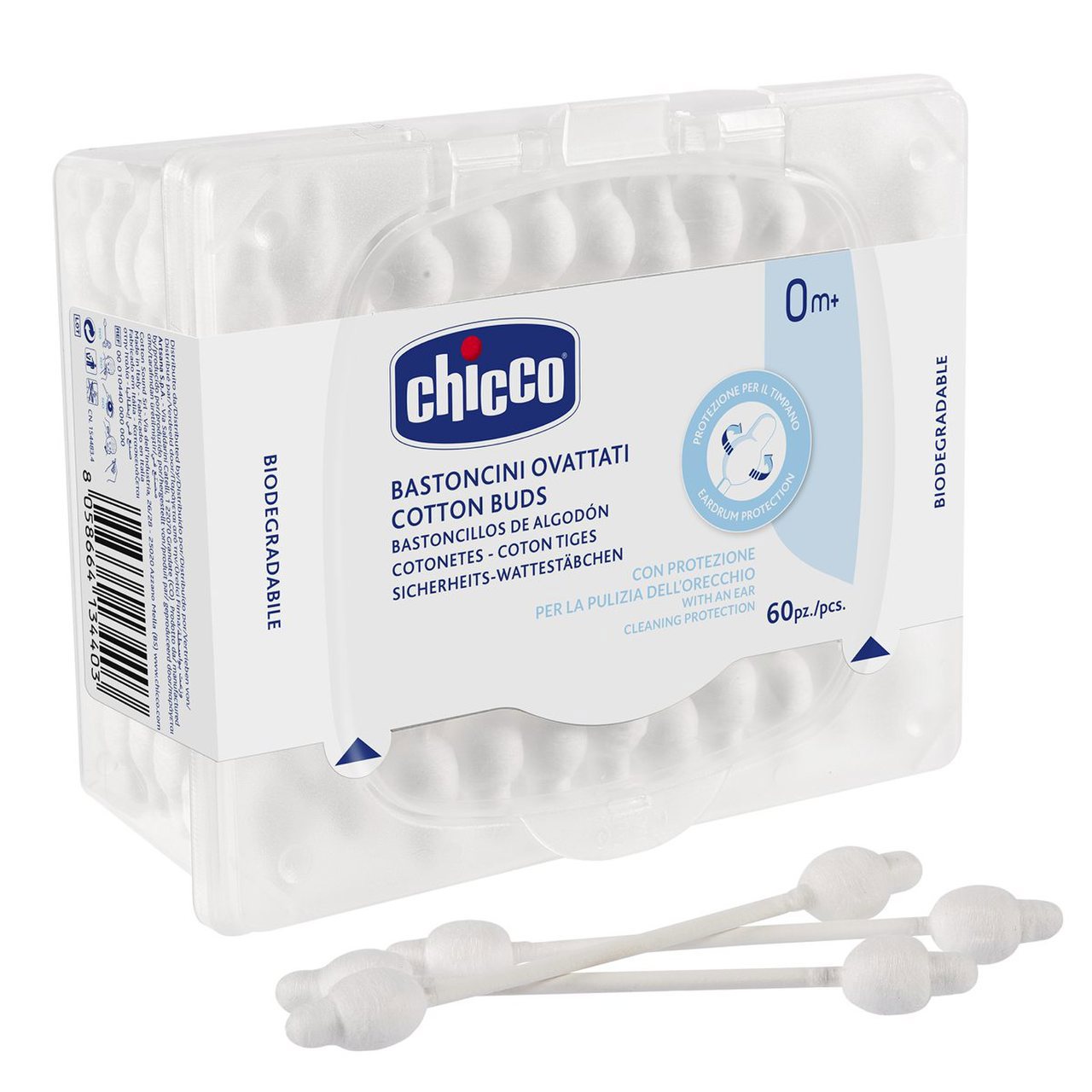 Chicco Cotton Buds with Tympanum Protection 90 Pieces