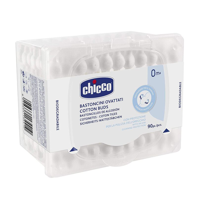 Chicco Cotton Buds with Tympanum Protection 90 Pieces