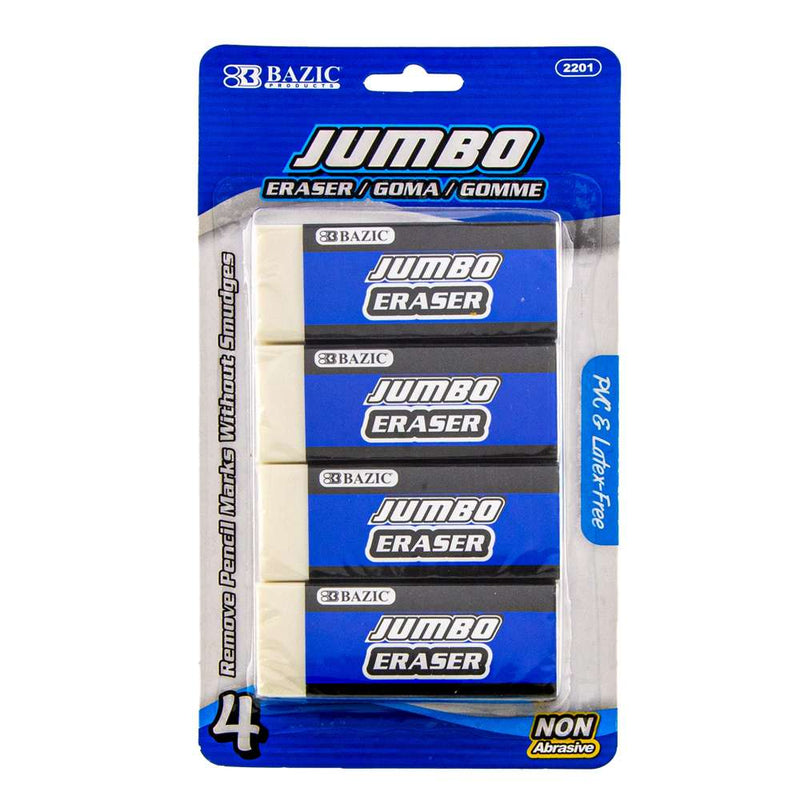 Bazic Jumbo Vinyl Eraser 4 Pack