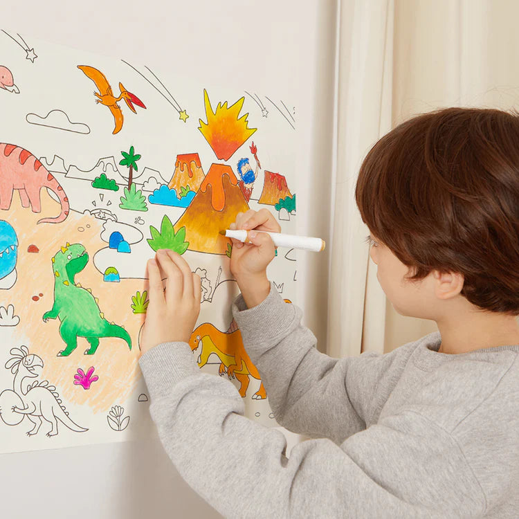 Mideer - Adhesive Colouring Scroll - Amazing Dinosaurs