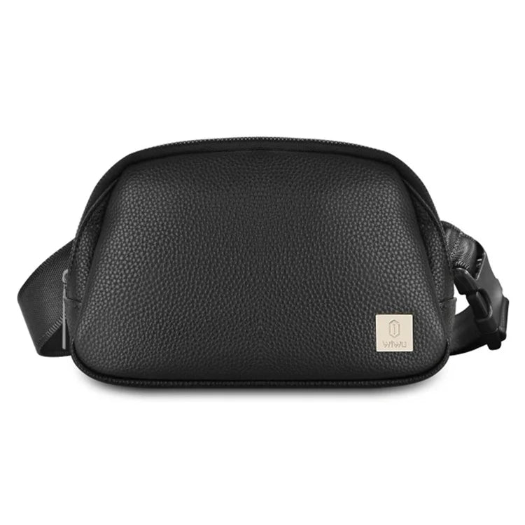 WIWU Unisex Single Shoulder Leather Crossbody Bag - Black