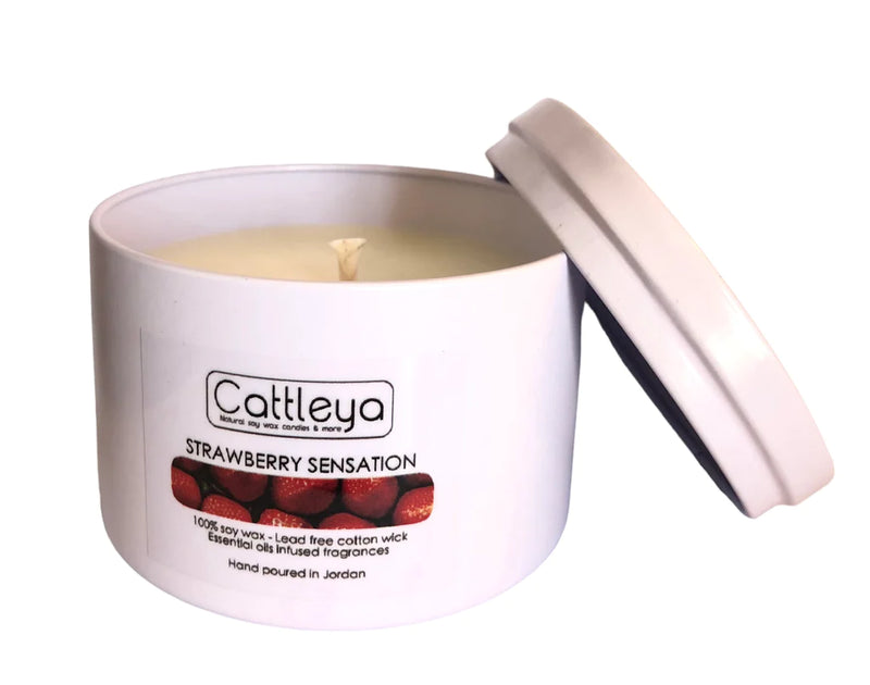 Cattleya - Soy Wax Candle Tin&Lid Strawberry Sensation