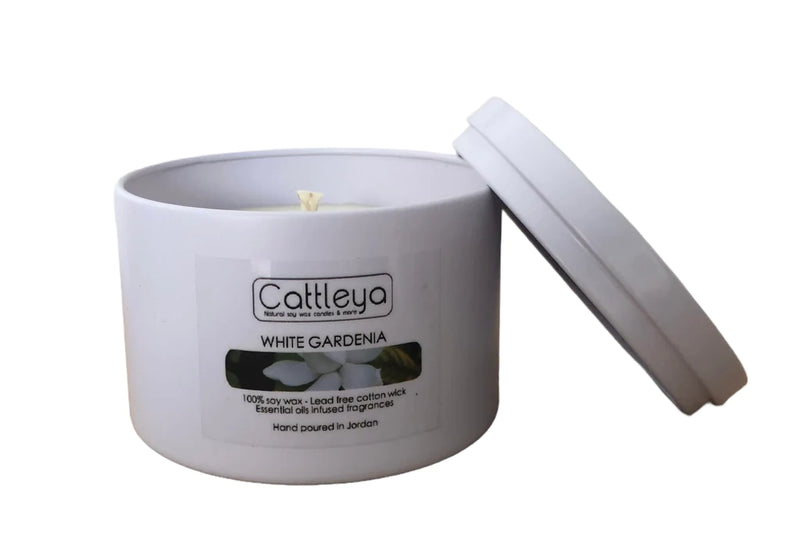 Cattleya - Soy Wax Candle Tin&Lid White Gardenia