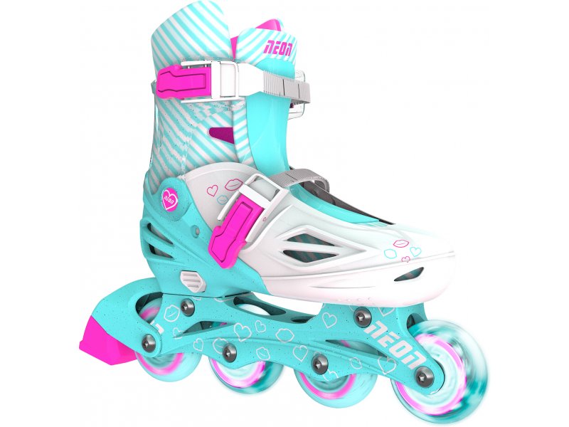 Yvolution Neon Combo Skates (Size 3-6) Teal Pink