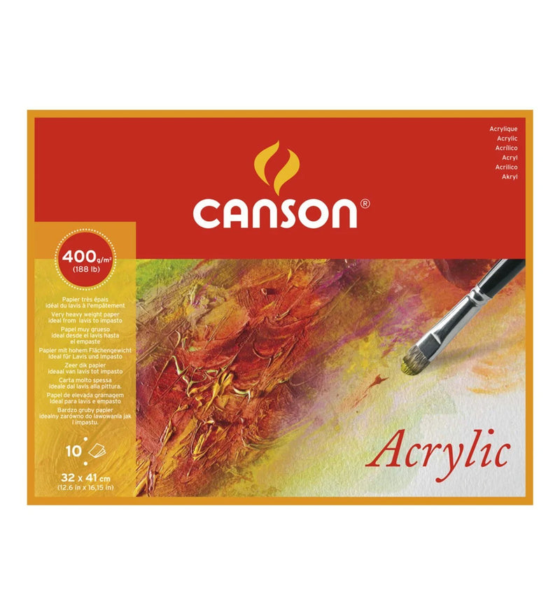 Canson Pad Acrylic 10 Sheets Size 24×32 Cm 400Gr Blk