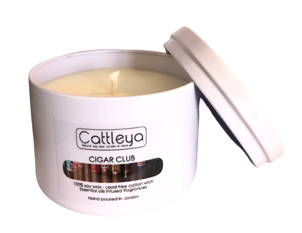 Cattleya - Soy Wax Candle Tin&Lid Cigar Club