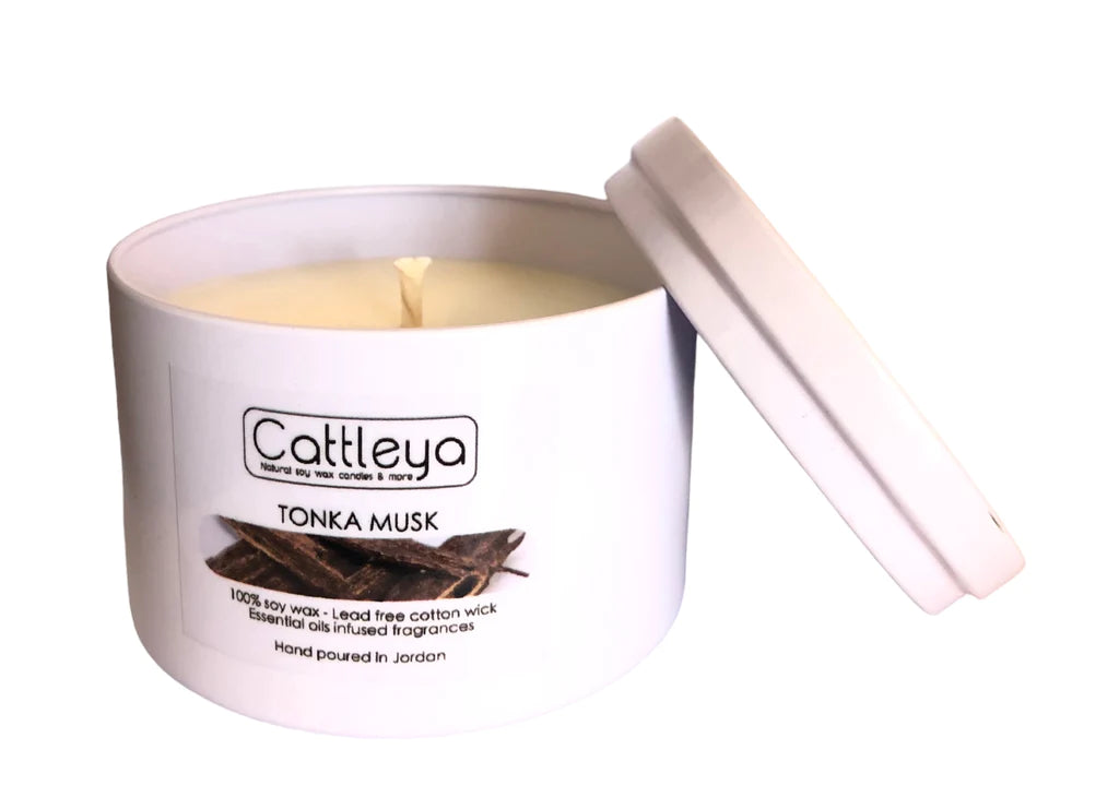 Cattleya - Soy Wax Candle Tin&Lid Tonka Musk