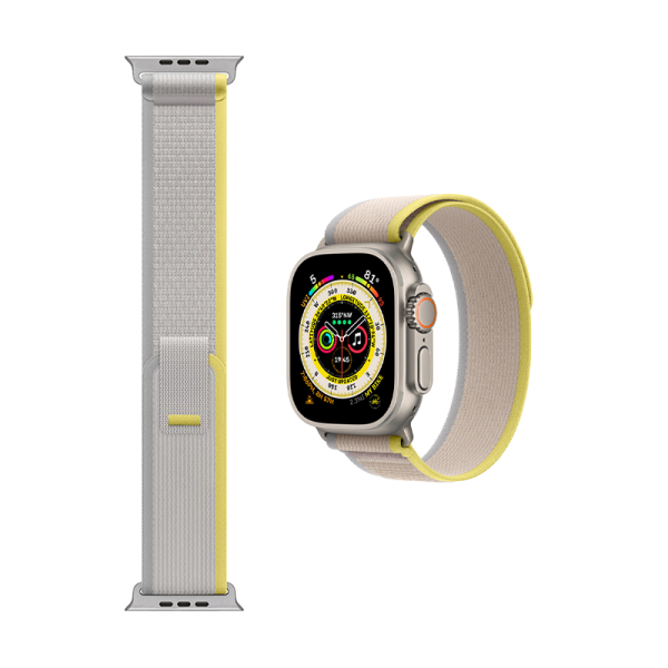 Wiwu Trail Loop Band for Apple Watch Series 1-8 42mm, 44mm, 45mm and Apple Watch Ultra 49mm Yellow+Ivory