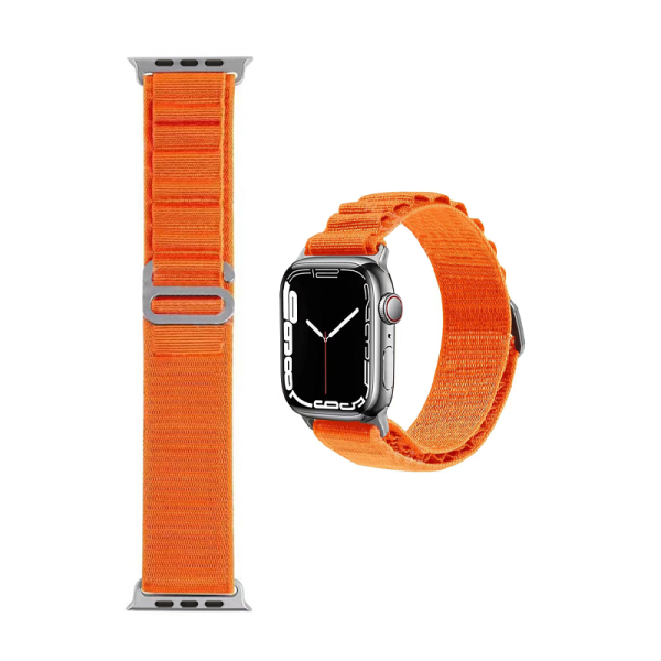 Wiwu Nylon Band for Apple Watch Series 1-8 42mm, 44mm, 45mm and Apple Watch Ultra 49mm Orange