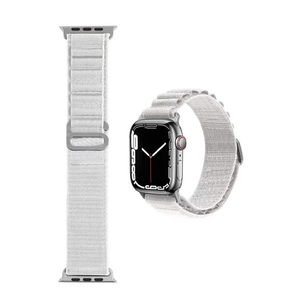 Wiwu Nylon Band for Apple Watch Series 1-8 42mm, 44mm, 45mm and Apple Watch Ultra 49mm White