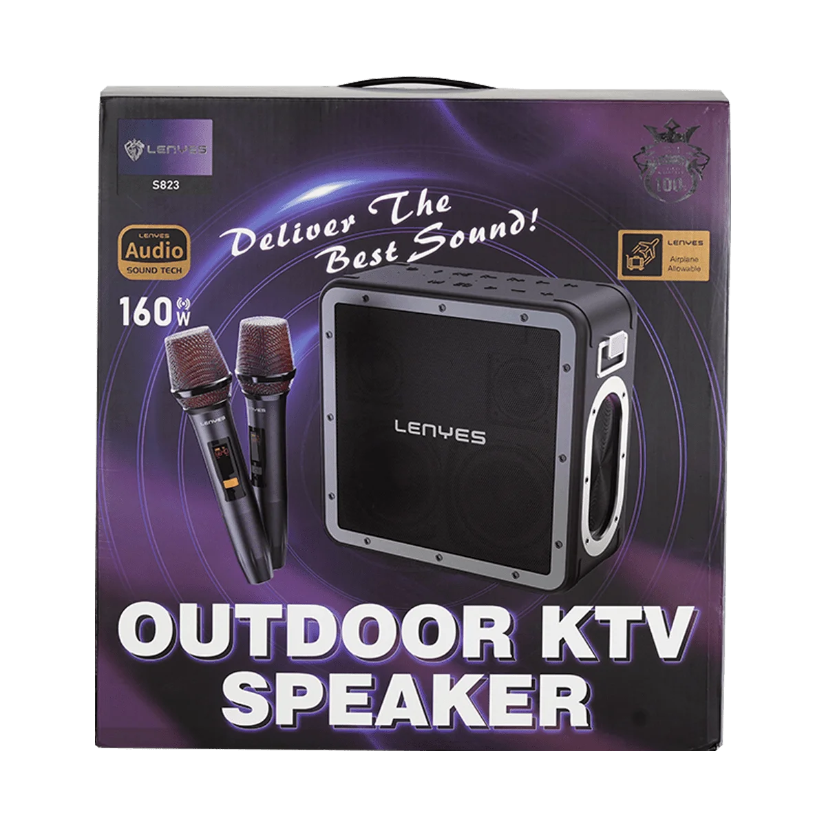 LENYES S823 160W Outdoor KTV Wireless Speaker + Mic Karaoke