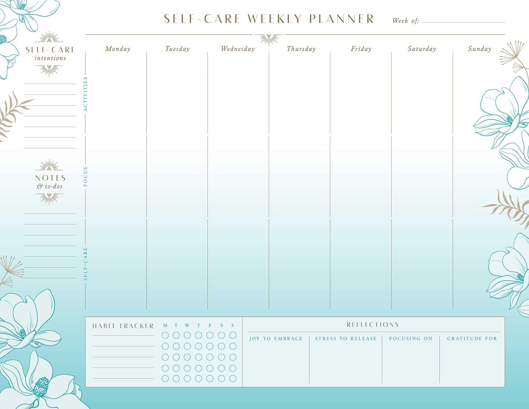 SelfCare Weekly Planner Notepad