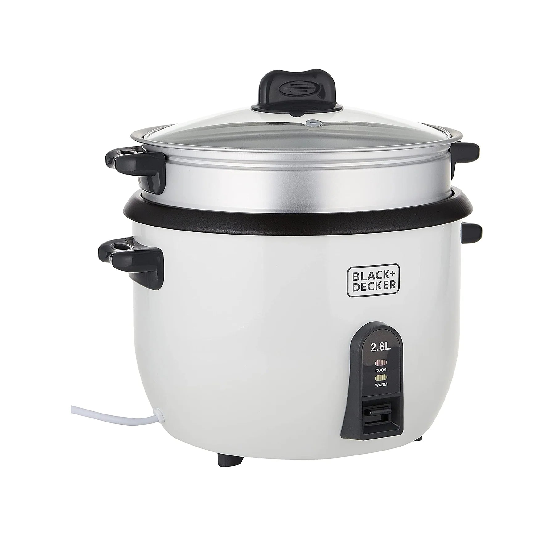 Black & Decker Non Stick Rice Cooker with Glass Lid 2.8 L