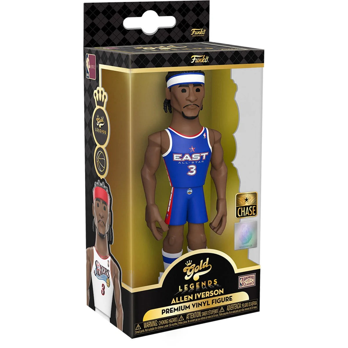 Gold 5 Nba Lg: 76Ers - Allen Iverson With Chase
