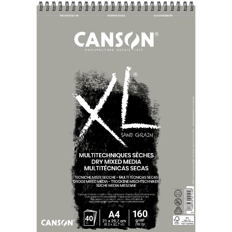 Canson Xl Sand Grain Gris 40S A4 160G