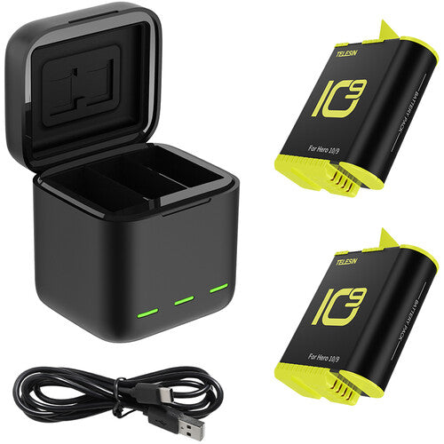 Charger Telesin 3-slot charger box GoPro 9/10 + 2 batteries