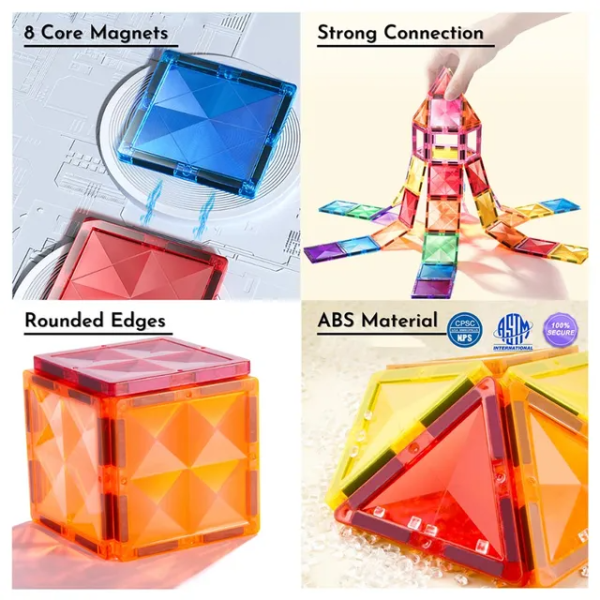 Mideer - Colorful Magnetic Tiles Warm Color 20Pcs