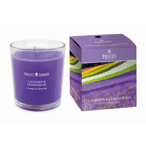 Prices Boxed Candle Jar wax 170g Burning time 45H Lavender & Lemongrass