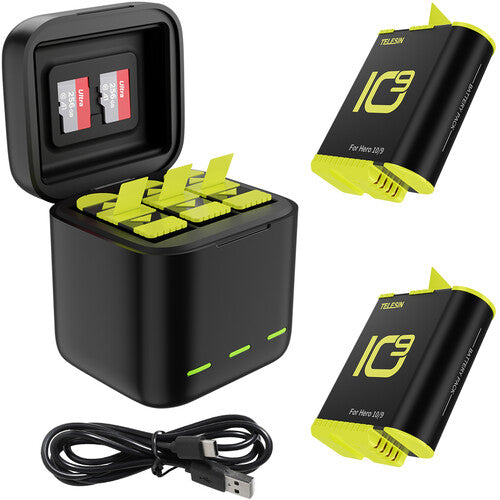 Charger Telesin 3-slot charger box GoPro 9/10 + 2 batteries