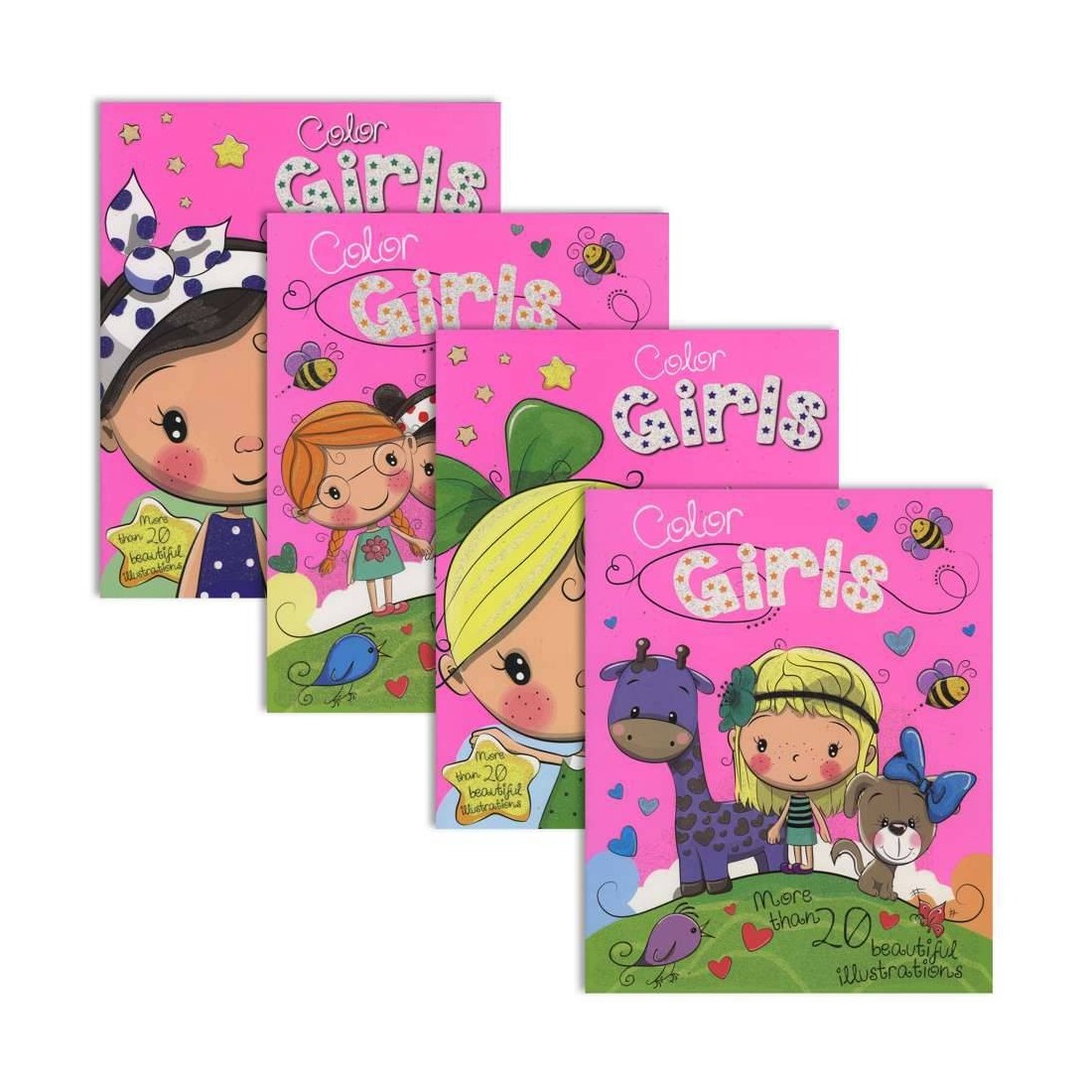Bazic Neon Glitter Girls Coloring Books