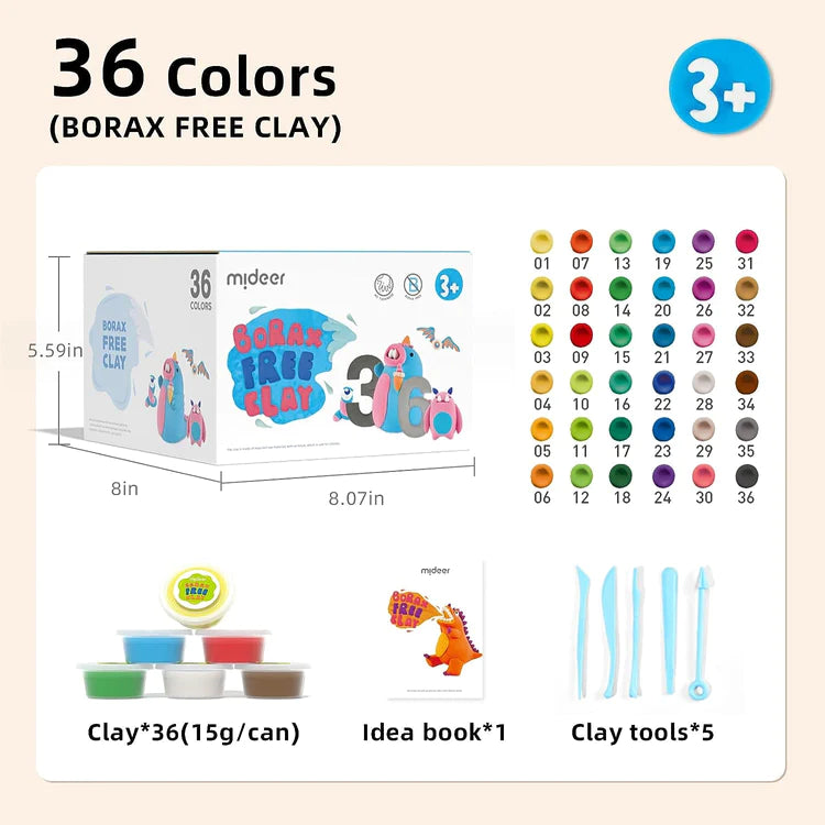 Mideer - Borax Free Clay: 36 Colors
