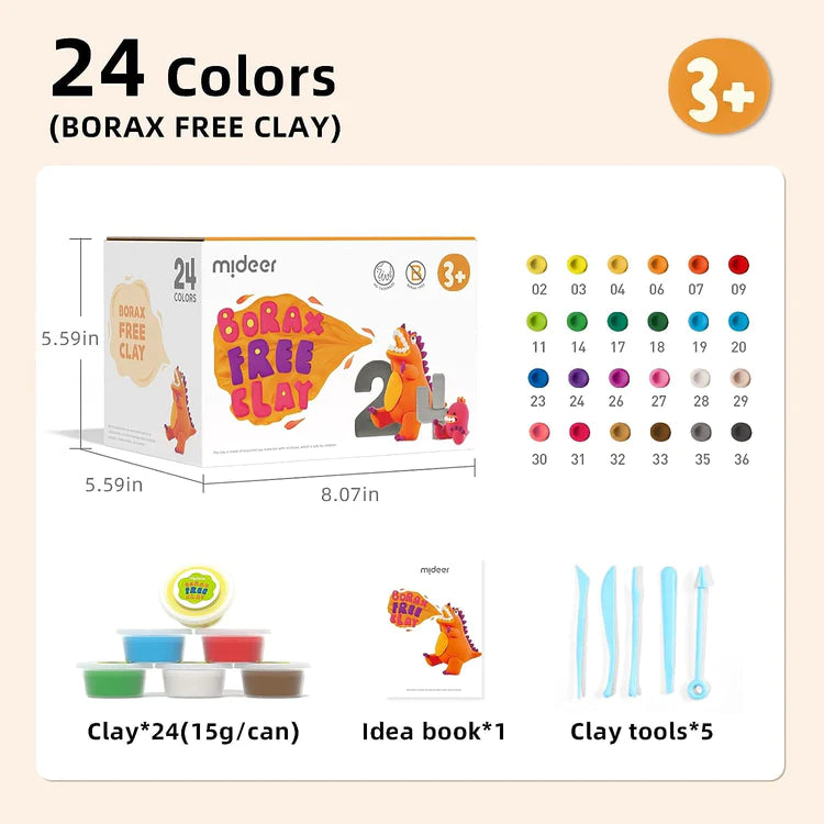 Mideer - Borax Free Clay: 24 Colors