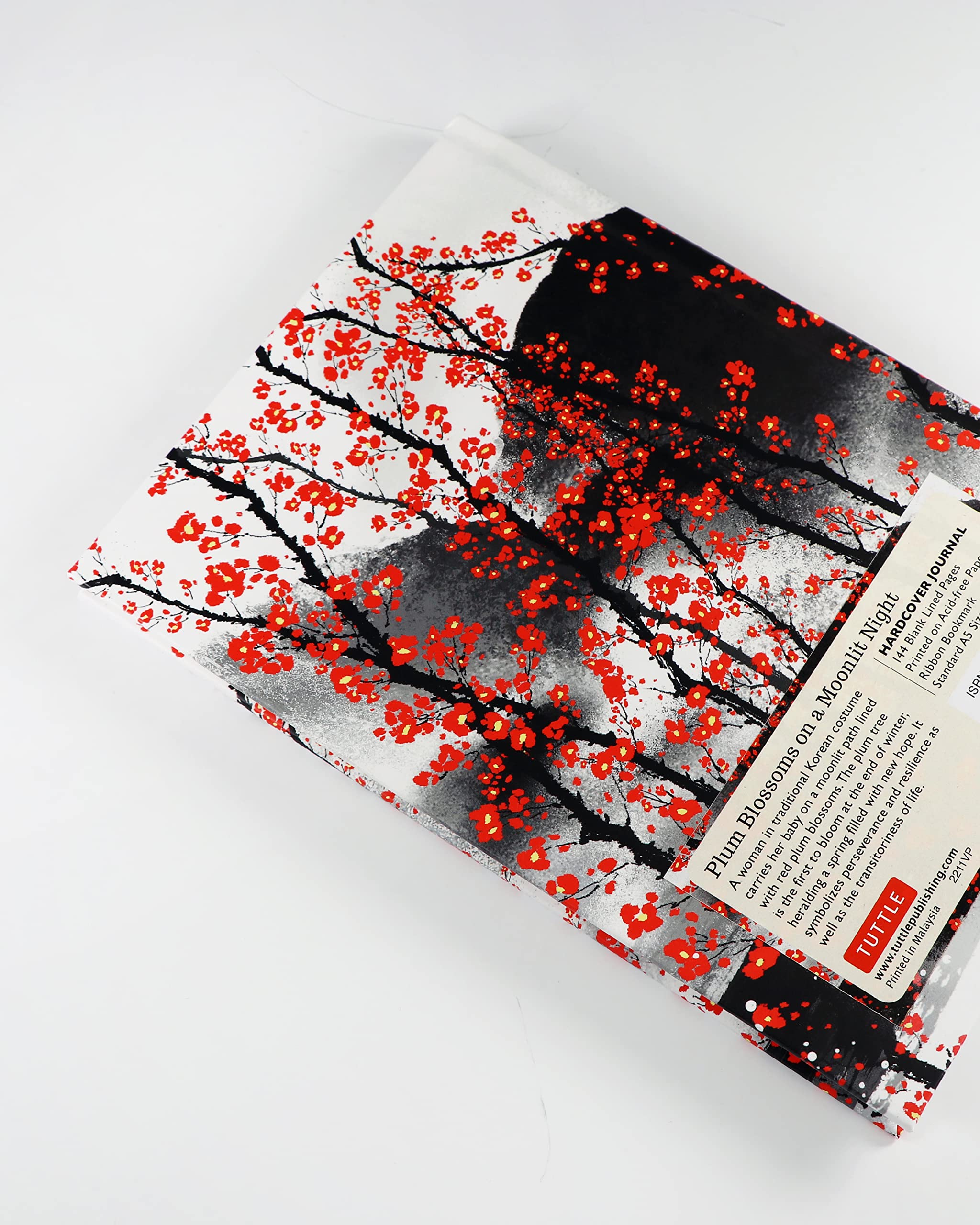 Plum Blossoms On A Moonlit Night: Lined Notebook With Bookmark