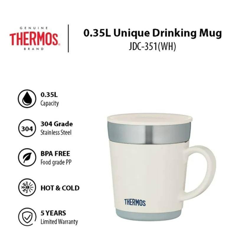 Thermos JDC-351WH (White) Stainless Steel Vacuum Mug 350 ml