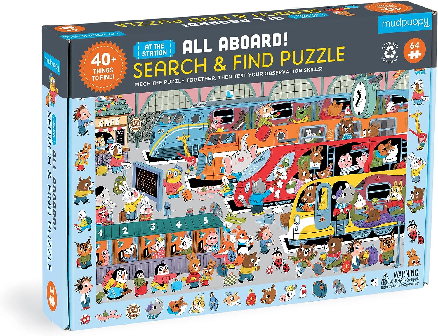 All Aboard Train Station 64 Piece Search & Find Puzzle