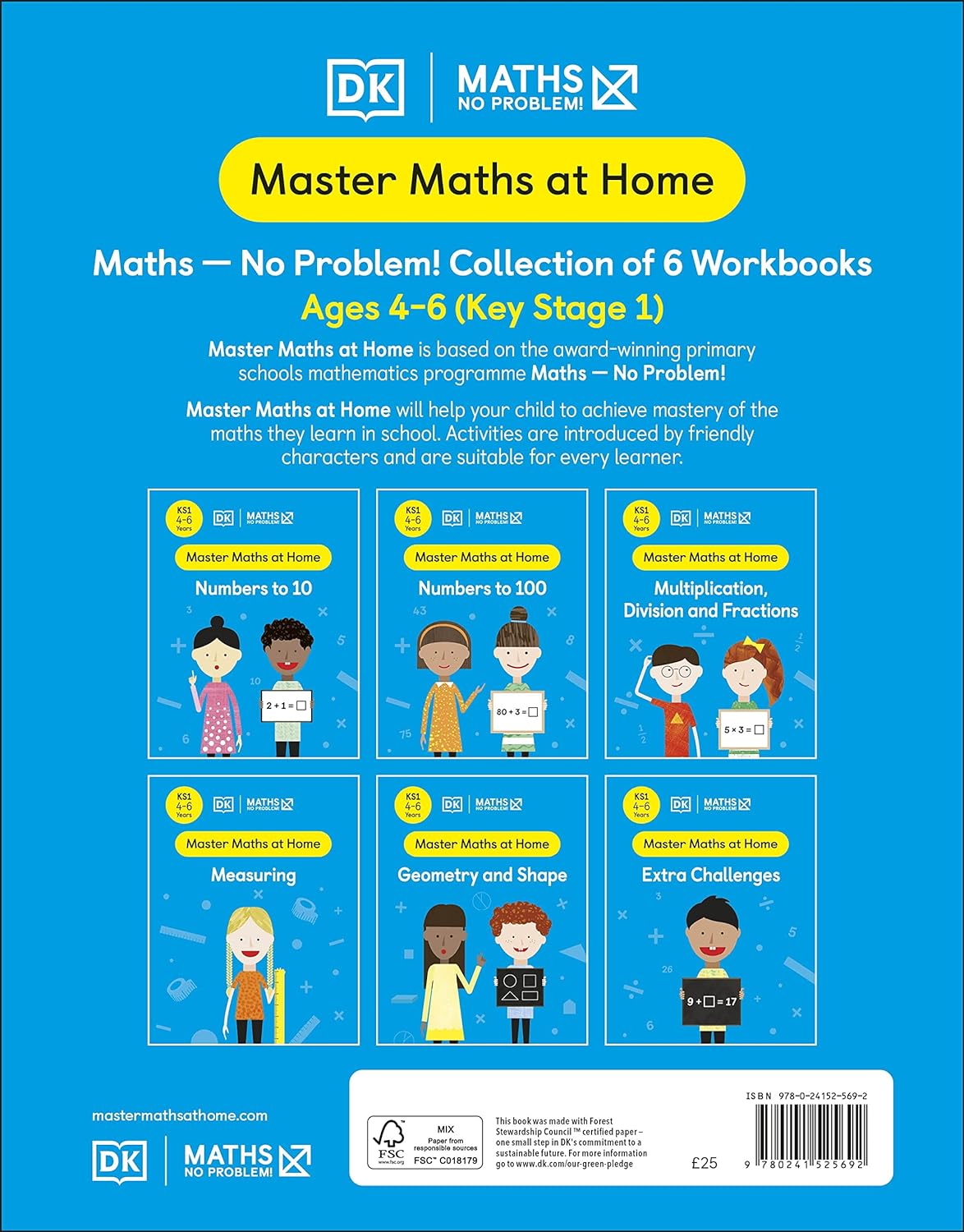 Maths ― No Problem! Collection Of 6 Workbooks, Ages 4-6, Key Stage 1