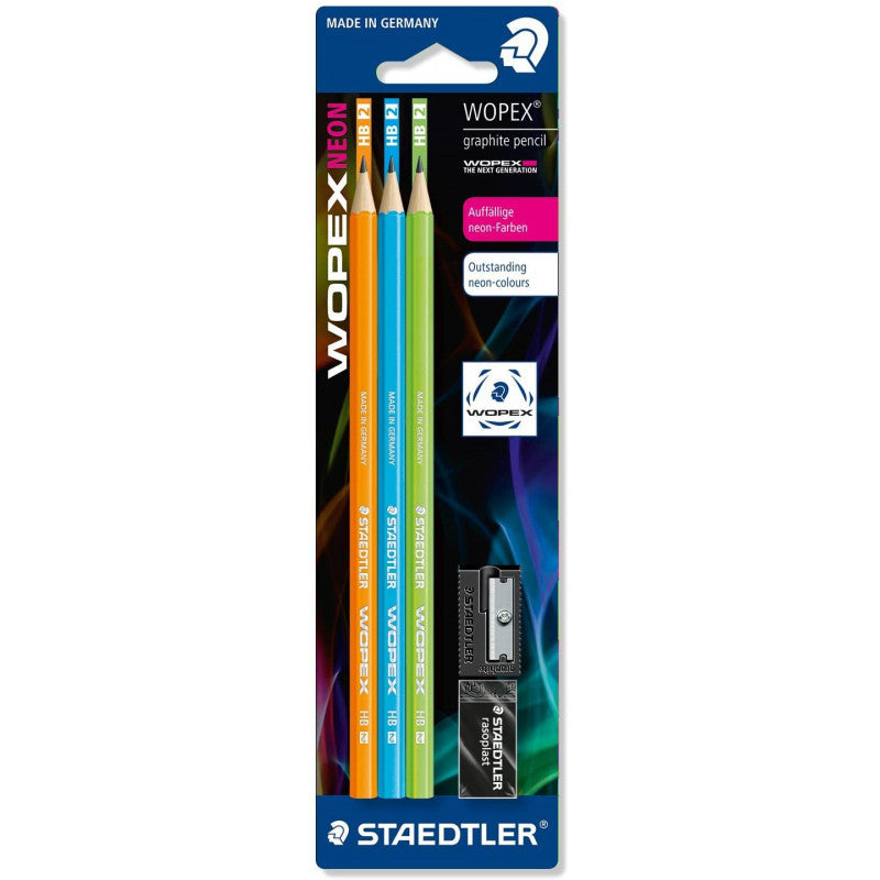 Staedtler Wopex Neon Hb Premium Quality Pencil Set Pack Of 3