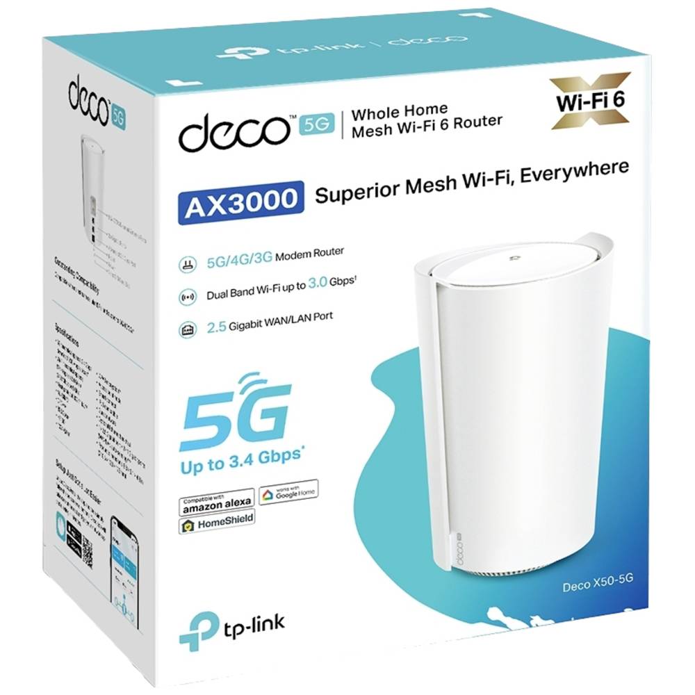 TP-Link Deco X50-5G(1-pack) Whole Home Mesh Wi-Fi 6 Router