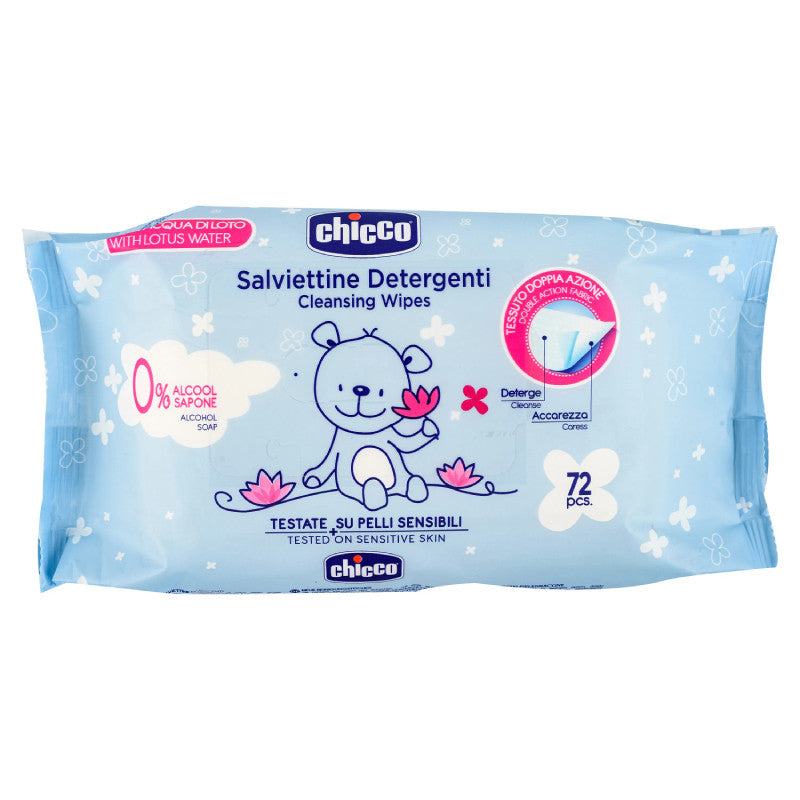 Chicco Cleansing Wipes Without Flip Cover - 72 Pieces